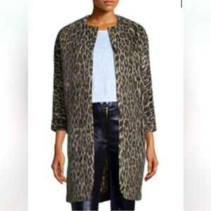 Isabel Marant Brushed Wool Emmett Leopard Print Coat sz 38FR